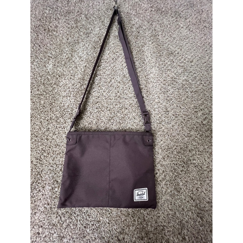 Herschel Supply Co Alder Crossbody Bag Plum Purple Canvas Slim Sacoche Pouch